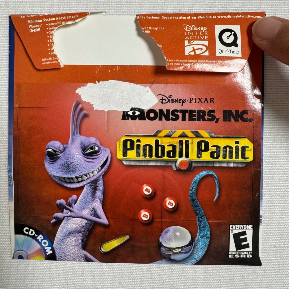 Disney Pixar Monsters Inc Pinball Panic PC CD-ROM Windows Mac 2002 Vintage Game